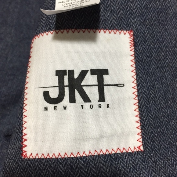 JKT New York Herringbone Wool Blend Blazer Men’s 44R Blue 2 Button - Picture 9 of 10